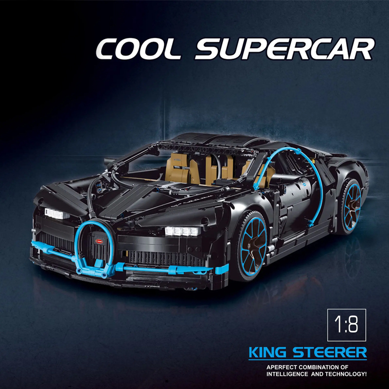 Custom KK6892 Technic Static Version Bugatti Chiron Sports Car 3 - ZHEGAO Block