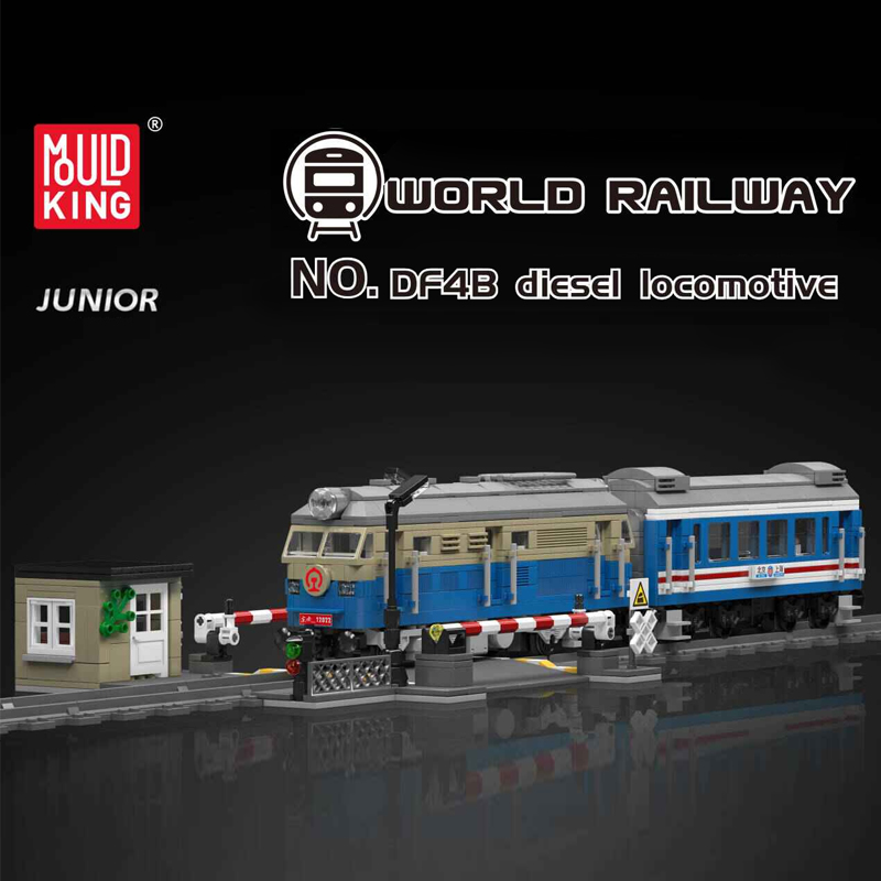 Mould King 12022 World Railway DF4B Diesel Locomotive Train 6 - ZHEGAO Block