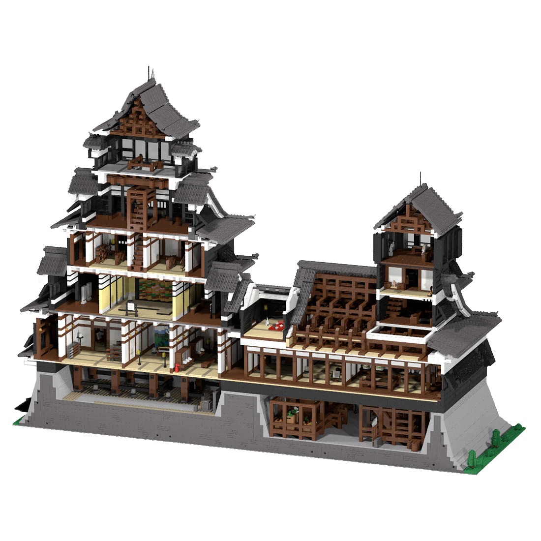kumamoto castle model street view moc bu main 4 - ZHEGAO Block