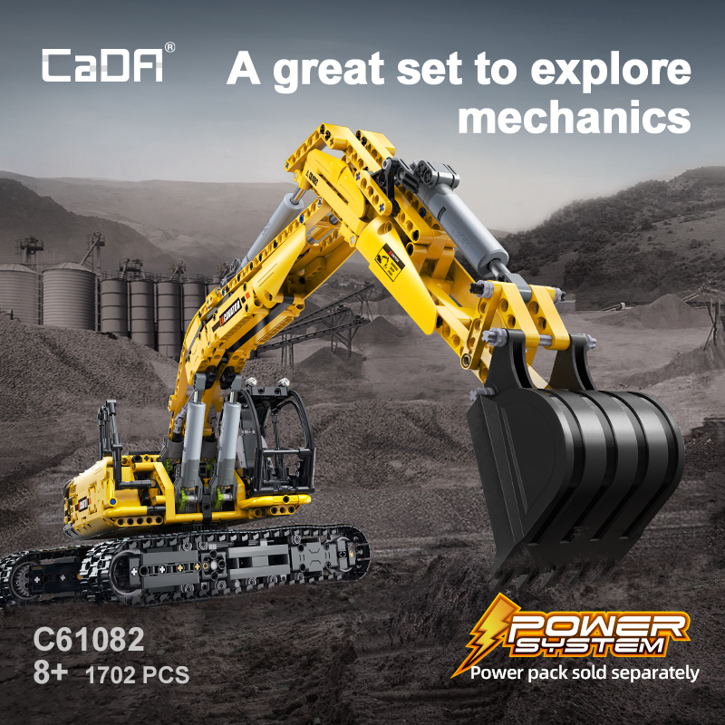 CaDA C61082 Fully Functional Excavator Vehicle 1 - ZHEGAO Block