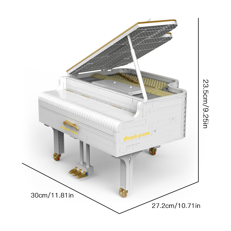 HAPPY BUILD YC 21003 White Dreamer Piano With Motor 1 - ZHEGAO Block