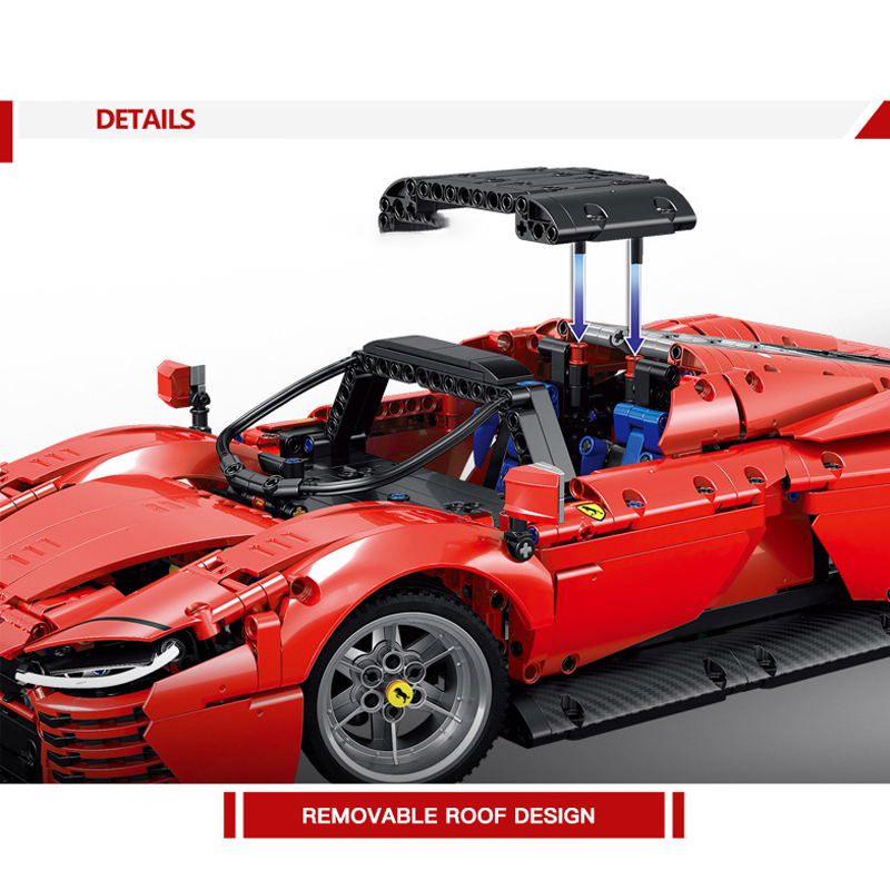 KUYU MOXING KY7070 Red Ferrari SP3 Super Car 1 - ZHEGAO Block