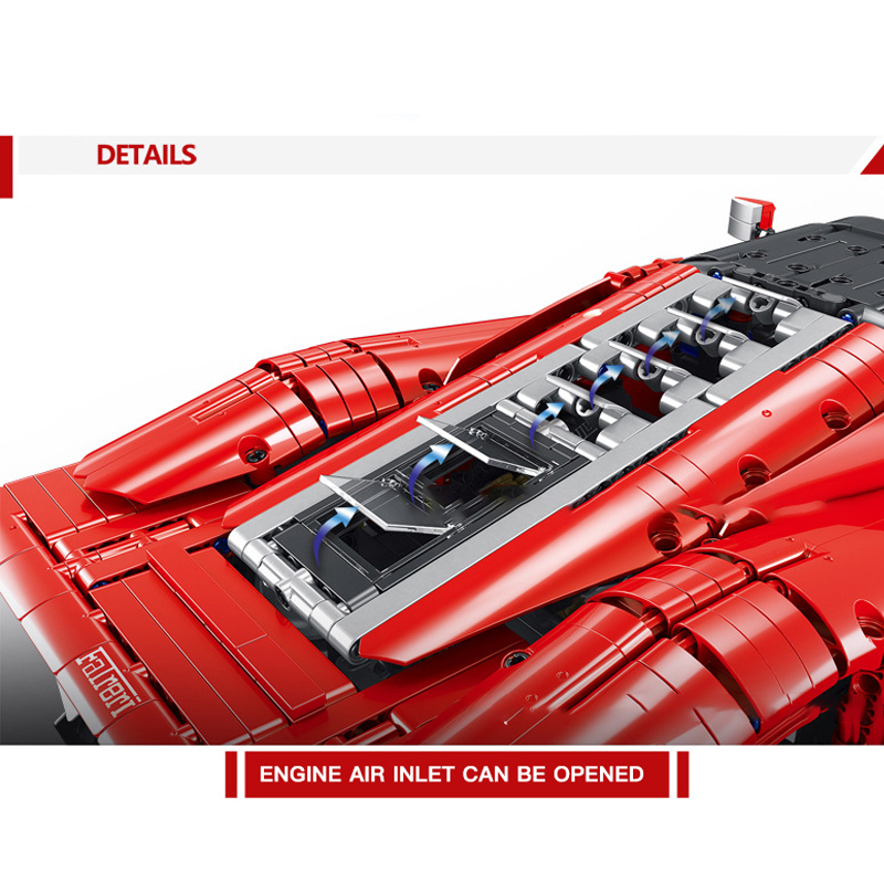 KUYU MOXING KY7070 Red Ferrari SP3 Super Car 2 - ZHEGAO Block