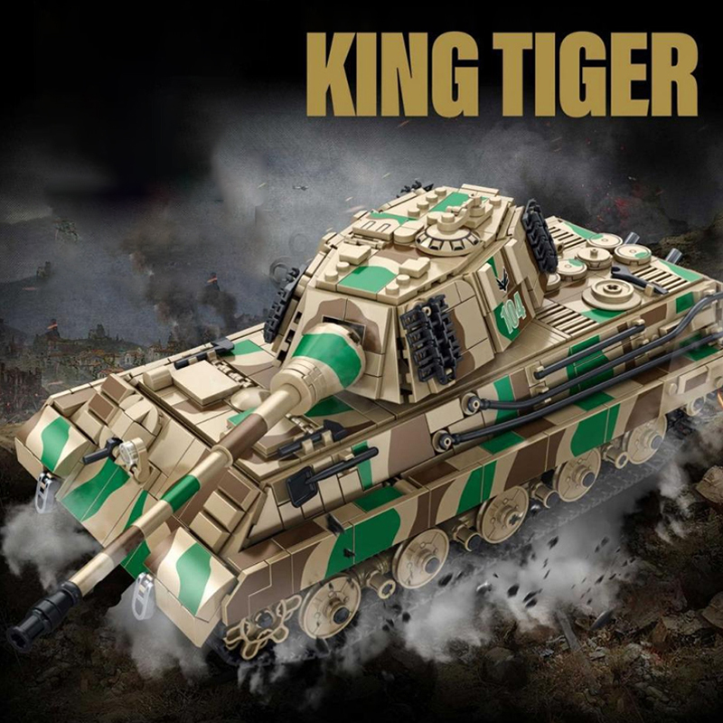 King Tiger Heavy Tank With Motor 4 - ZHEGAO Block