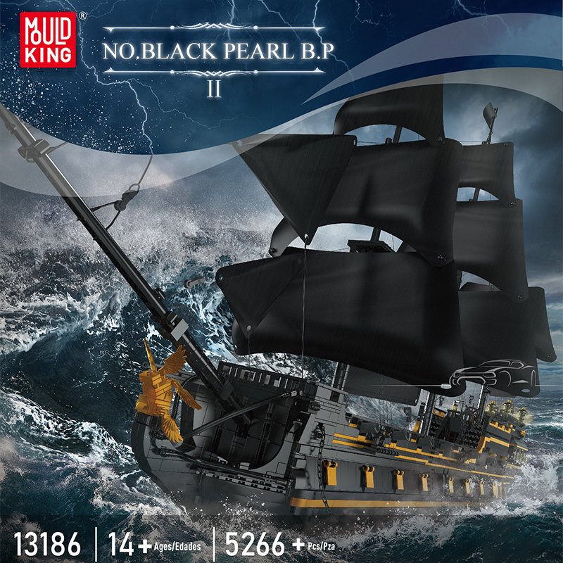 Mould King 13186 Pirates Black Pearl Ship B.P Ⅱ 4 - ZHEGAO Block