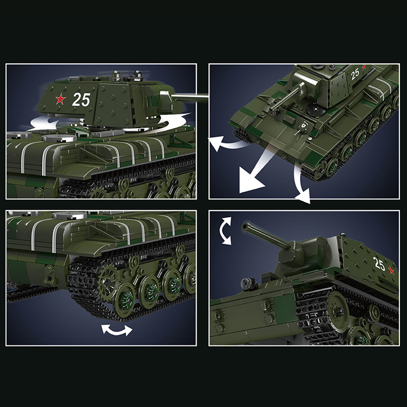 Mould King 20025 KV 1 Heavy Tank 2 - ZHEGAO Block