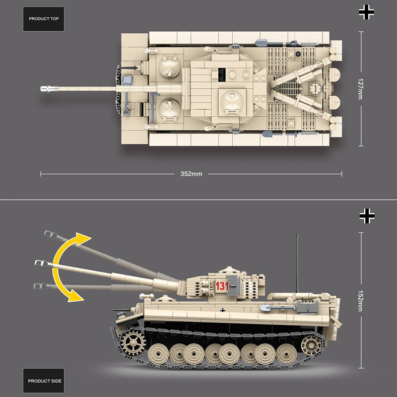 QUANGUAN 100061 Tiger 131 Tank 1 - ZHEGAO Block
