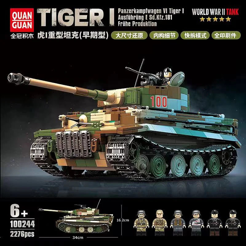 Quan Guan 100244 Tiger I Panzerkampfwagen VI Tiger I Ausfuehrueng E Sd.Kfz .181 Fruehe Produktion 1 - ZHEGAO Block