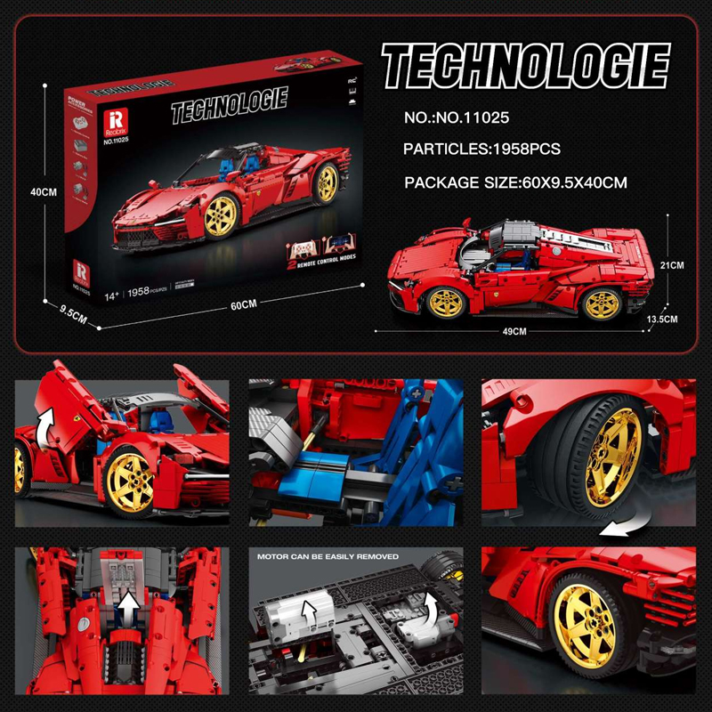 Reobrix 11025 Ferrari Daytona SP3 Sports Car 1 - ZHEGAO Block