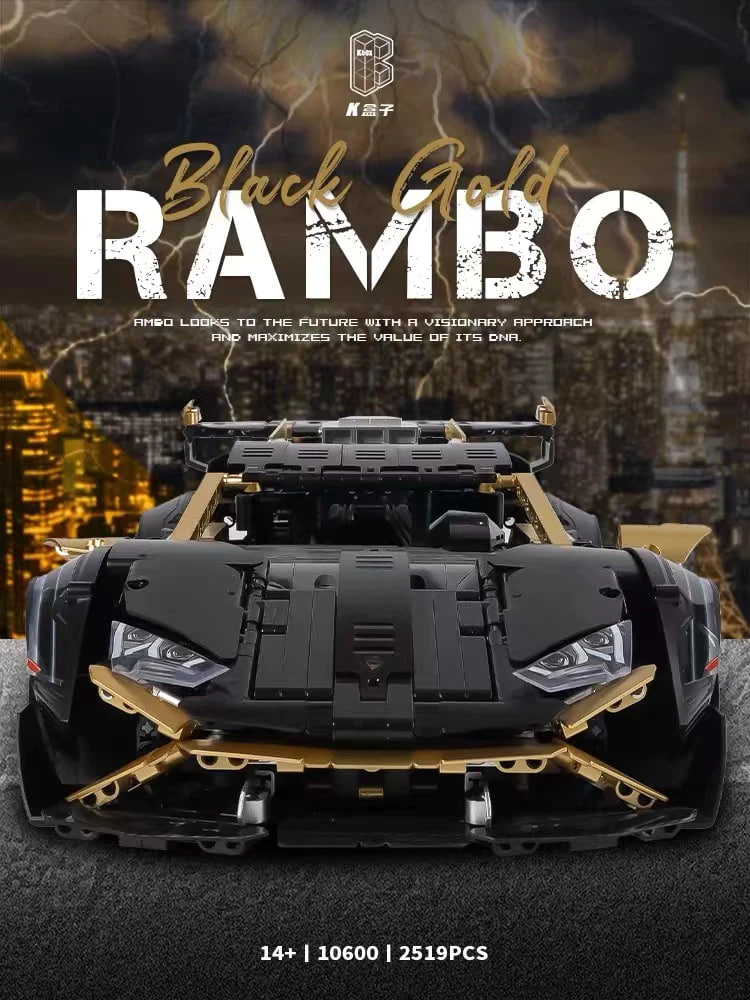 KBOX 10600 Black Gold Rambo Lamborghini Huracan STO 5 - ZHEGAO Block