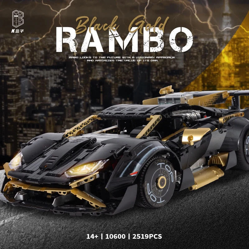 KBOX 10600 Black Gold Rambo Lamborghini Huracan STO 6 - ZHEGAO Block