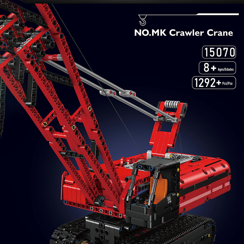 Mould King 15070 Motor Red Crawler Crane 1 - ZHEGAO Block
