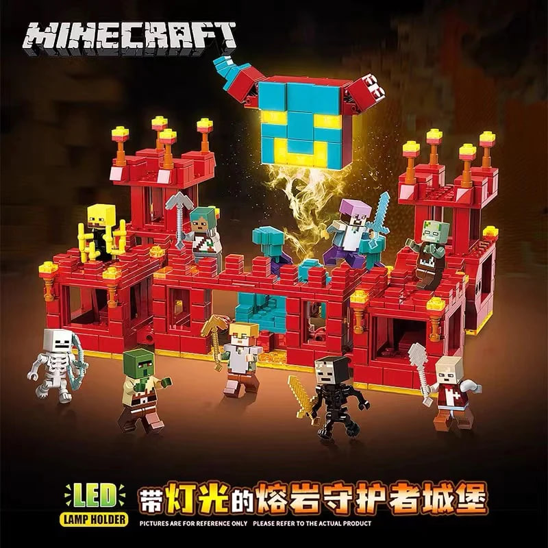 Quan Guan 753 Minecraft Village Guardian Castle with Lights 2 - ZHEGAO Block