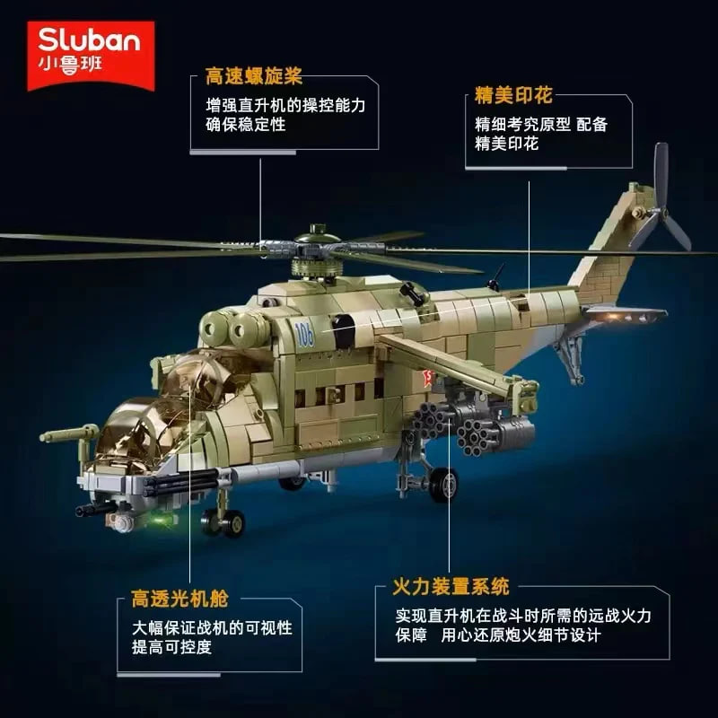 SLUBAN M38 B1137 MI 24S Armed Transport Helicopter 2 - ZHEGAO Block