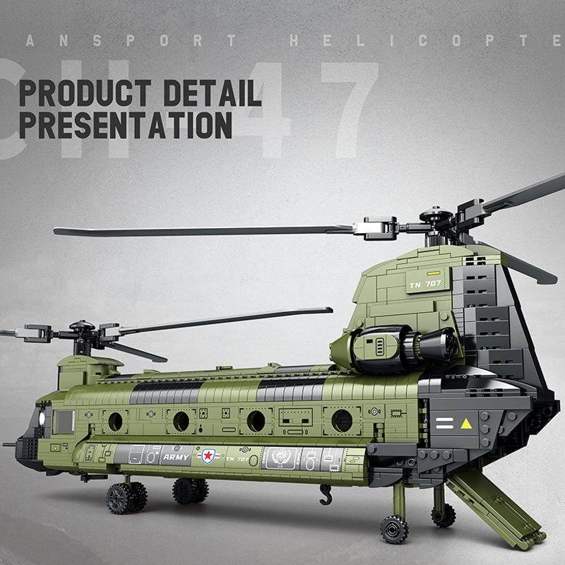 Reobrix 33031 CH 47 Heavy Multi Functional Transport Helicopter 5 - ZHEGAO Block
