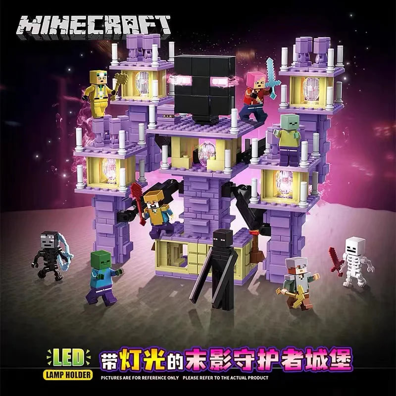 Quan Guan 754 Minecraft Shadow Guardian Castle with Lights 2 - ZHEGAO Block
