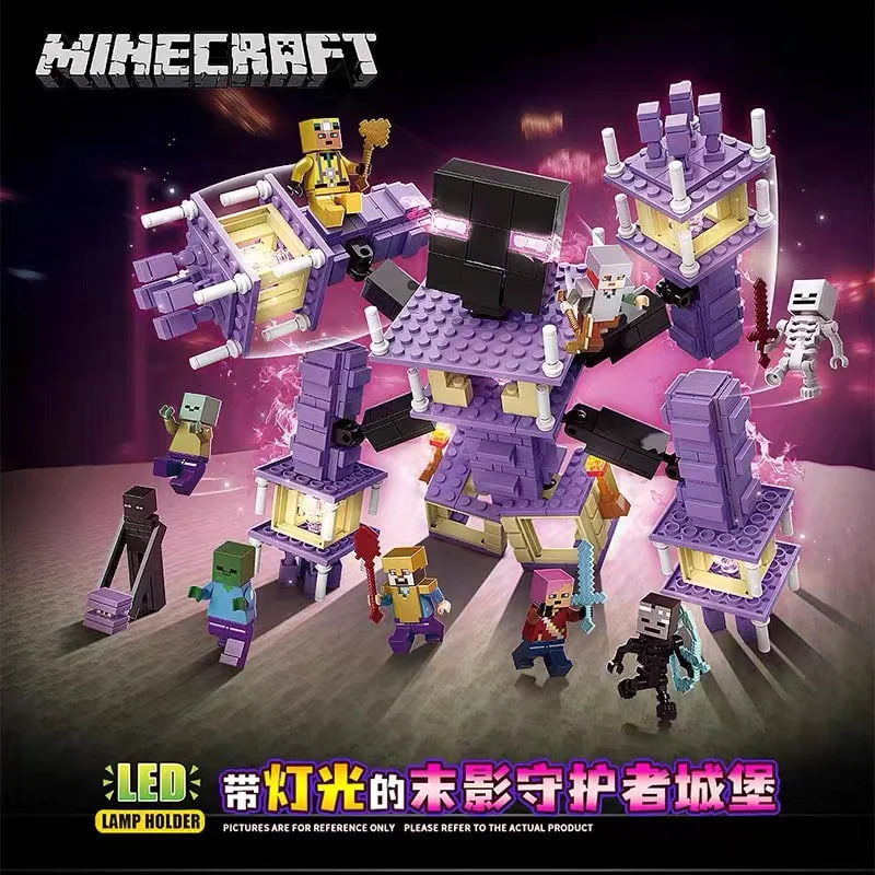 Quan Guan 754 Minecraft Shadow Guardian Castle with Lights 3 - ZHEGAO Block